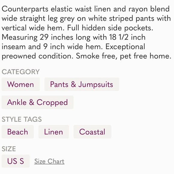 Counterparts Linen Wide Leg Capris Pants - Picture 8 of 8